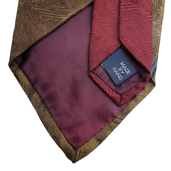 VINTAGE RARE Polo Ralph Lauren Victorian Golf Scene 100% Silk Handmade Necktie - Picture 8 of 9